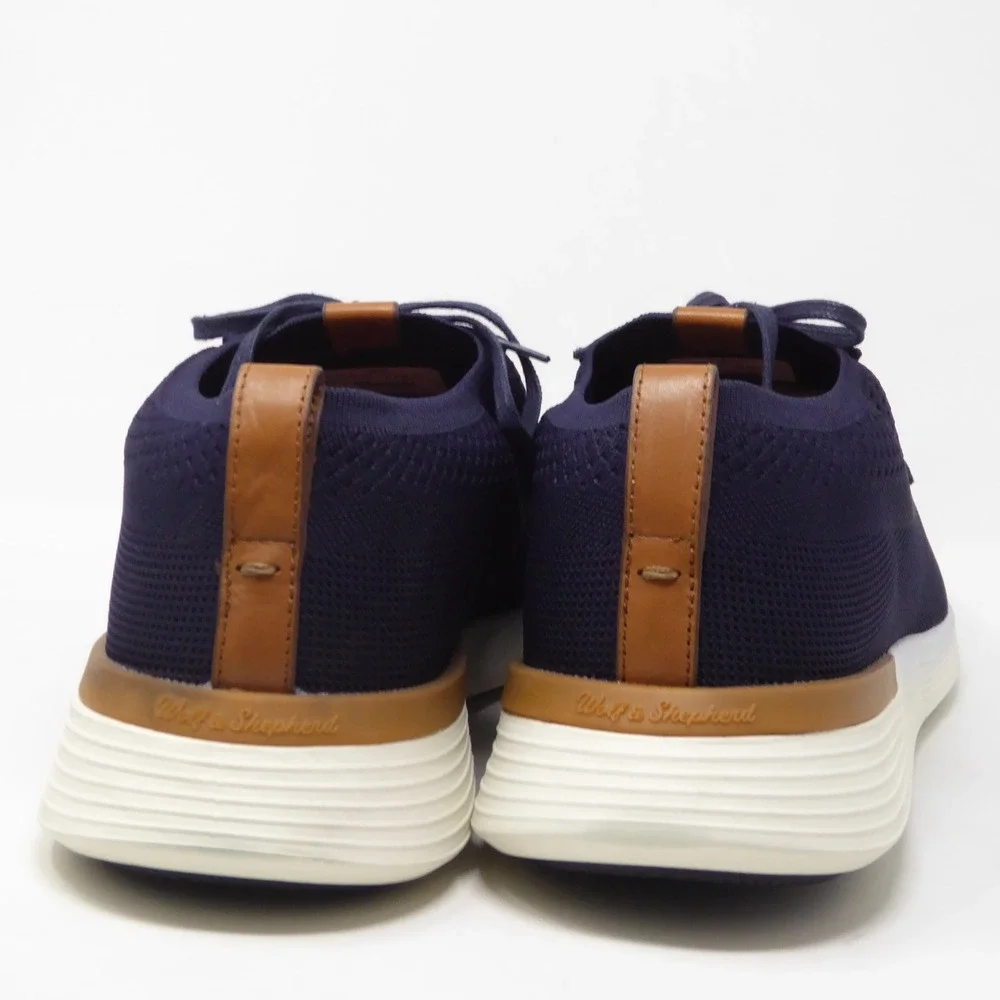 Wolf & Shepherd Mens SwiftKnit Derby Shoes Navy Blue Knit Sneakers 15
